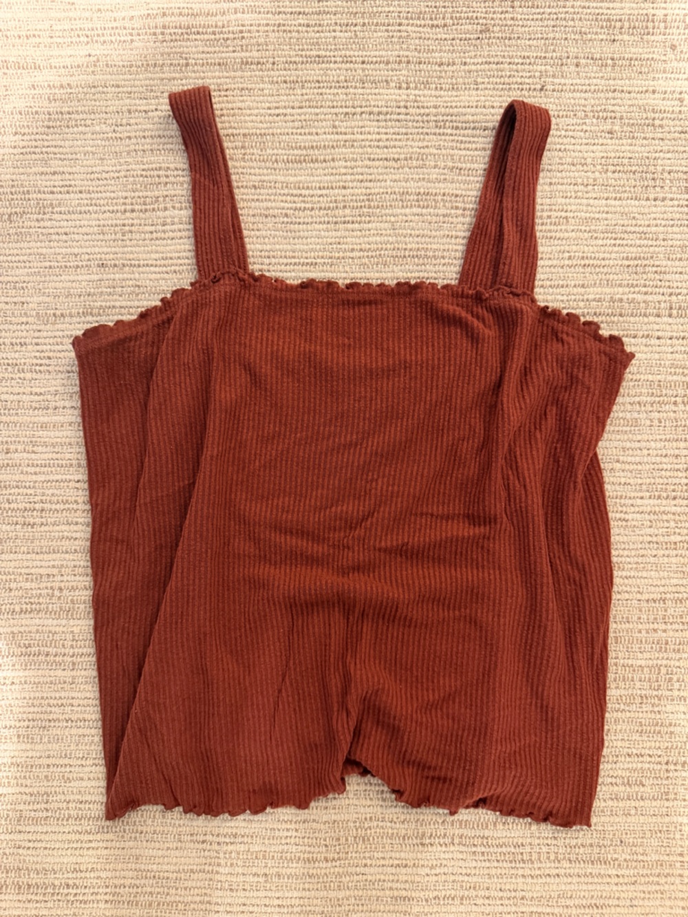 American Eagle Outfitters Rust Ribbed Tank Top